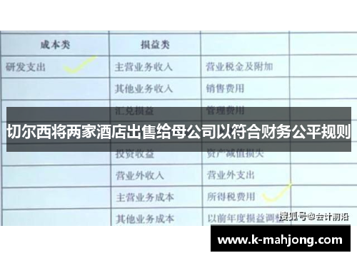 切尔西将两家酒店出售给母公司以符合财务公平规则 切尔西将两家酒店出售给母公司以符合财务公平规则